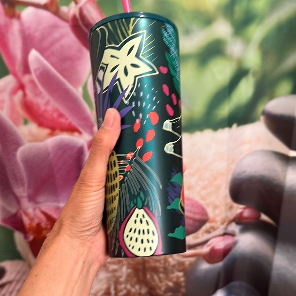 Starbucks Hawaii Collection pineapple Palm Leaf Tropical Venti tumbler - Picture 4 of 5